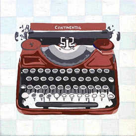 Tara Barr original art typewriter paintings