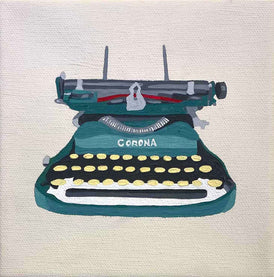 Tara Barr original art typewriter paintings