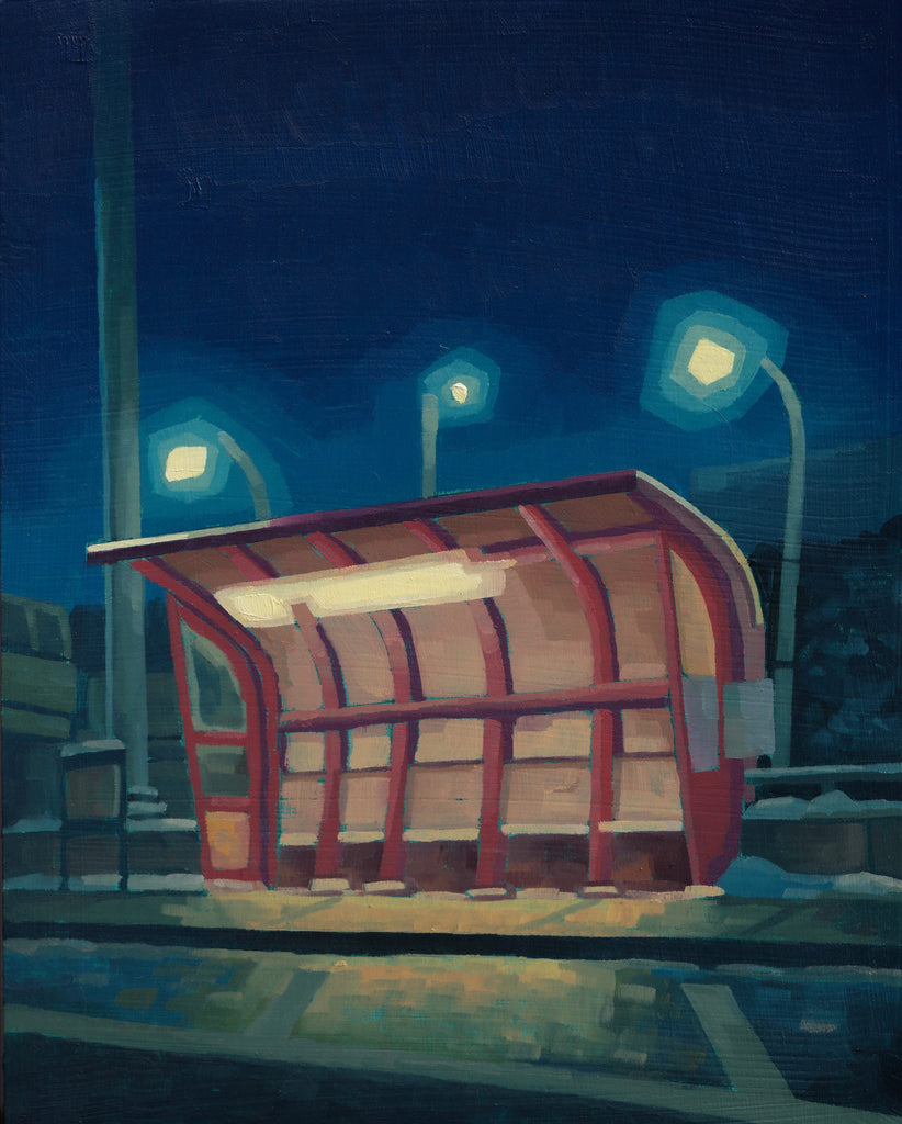 Angel Duran, Untitled Bus Stop Study - Original Painting