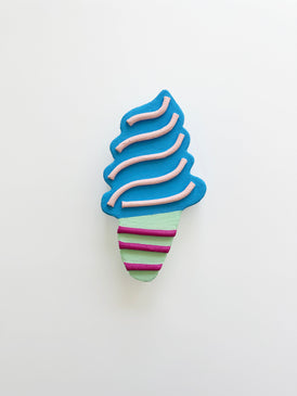 Ice cream contemporary art sculpture blue and mint green