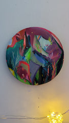 Kim Tateo colorful mixed media paintings