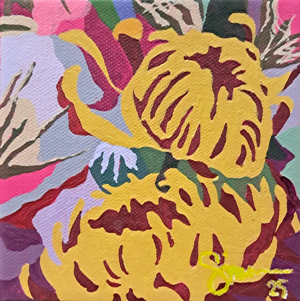 Colorful graphic floral painting by Simone Bailey Campbell
