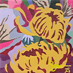 Colorful graphic floral painting by Simone Bailey Campbell