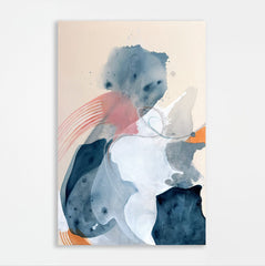 Abstract art contemporary painting with watercolor style on a beige background