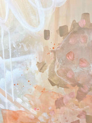 Nicolle Cure art contemporary coral and beige abstract painting on canvas