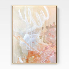 Nicolle Cure art contemporary coral and beige abstract painting on canvas