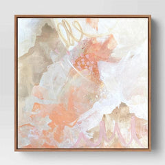 Nicolle cure beige and coral abstract art painting